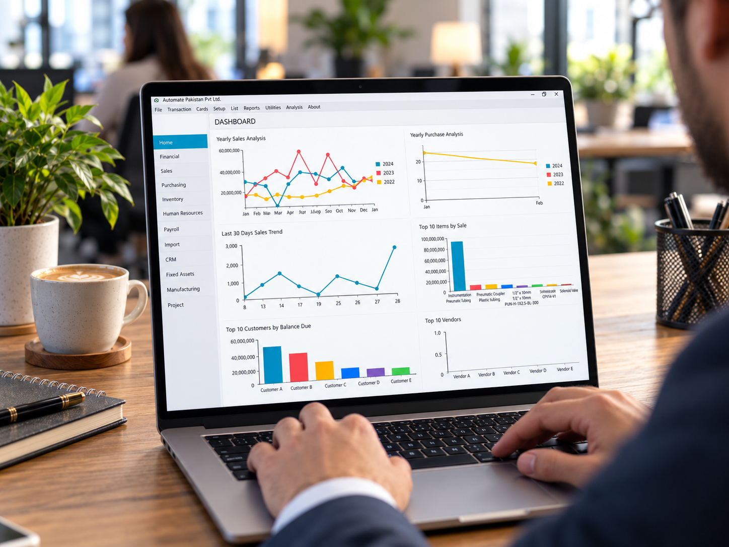 Modern Office ERP Dashboard Workspace